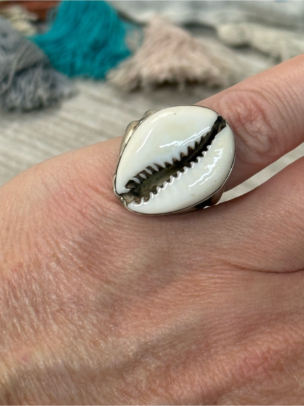 Cowrie Shell Statement Ring - Picture 5 of 6